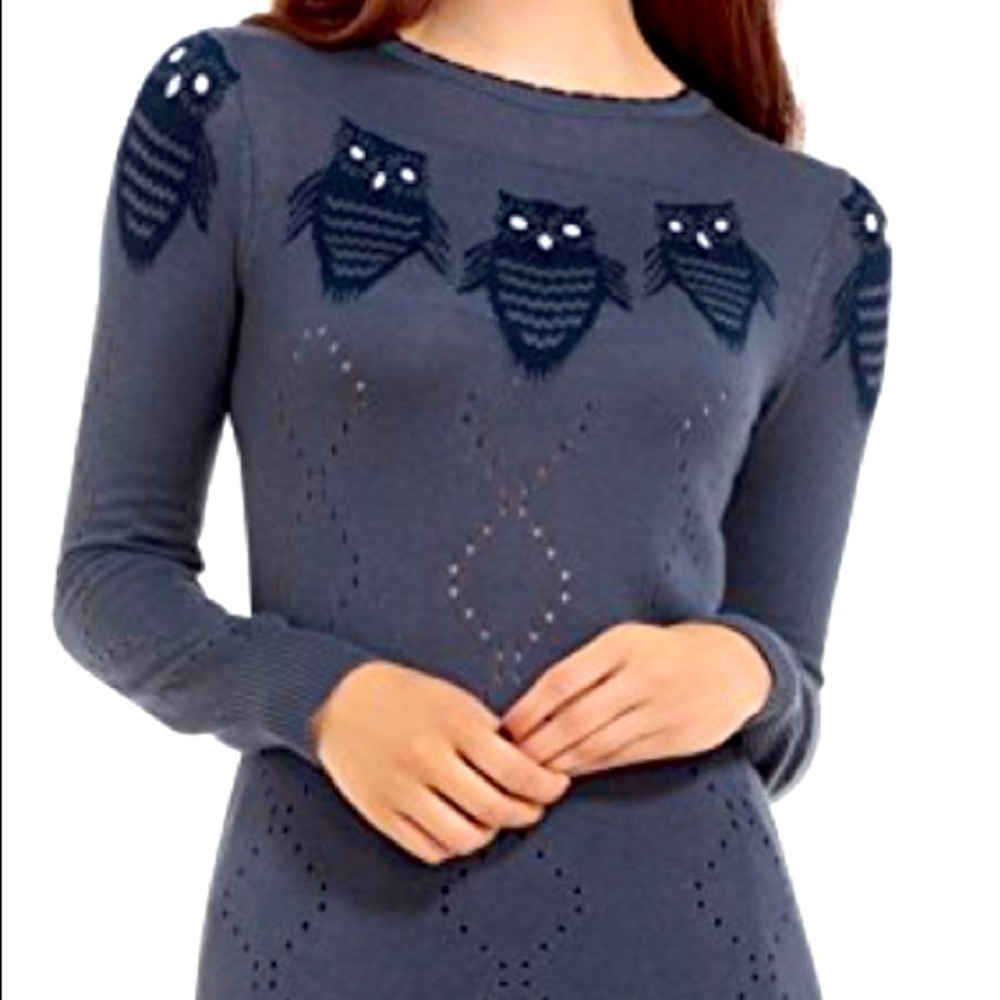 Voodoo Vixen Elsa Owl Knit Sweater, Size Small
